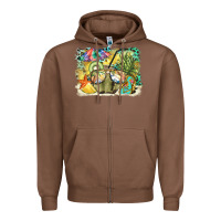Chestnut coconut with fruits  background Zipper Hoodie - BarkalooDesign