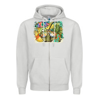 Dove Grey coconut with fruits  background Zipper Hoodie - BarkalooDesign