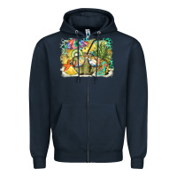 Navy coconut with fruits  background Zipper Hoodie - BarkalooDesign