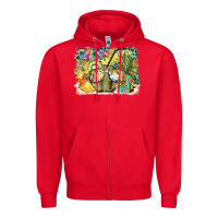 Red coconut with fruits  background Zipper Hoodie - BarkalooDesign