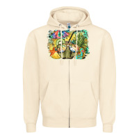 Sandshell coconut with fruits  background Zipper Hoodie - BarkalooDesign
