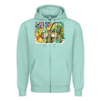 Seafoam coconut with fruits  background Zipper Hoodie - BarkalooDesign
