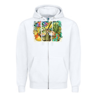 White coconut with fruits  background Zipper Hoodie - BarkalooDesign
