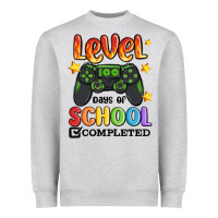 Heather Grey level 100 days of school completed Heavyweight Sweatshirt - MaliasSmallBusiness