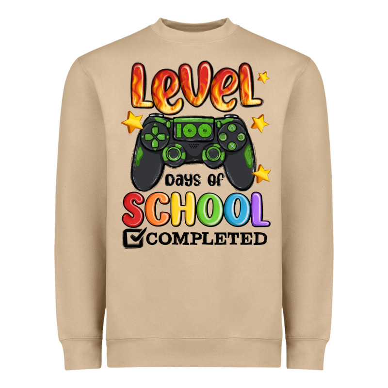 Level 100 Days Of School Completed Heavyweight Sweatshirt by MaliasSmallBusiness | Teevron