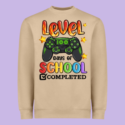 Level 100 Days Of School Completed Heavyweight Sweatshirt Designed By Maliassmallbusiness
