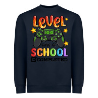 Navy level 100 days of school completed Heavyweight Sweatshirt - MaliasSmallBusiness
