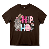 Chocolate Brown Easter Day Hip hop bunny Heavy Core Tee - OliviaCreatesArt