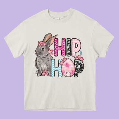 Easter Day Hip Hop Bunny Heavy Core Tee Designed By Oliviacreatesart