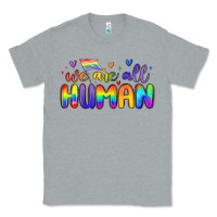 Heather Grey we are all human Classic Tee - MaliasSmallBusiness
