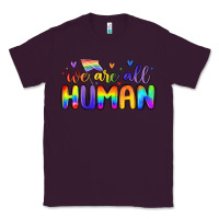 Plum we are all human Classic Tee - MaliasSmallBusiness