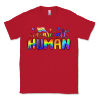 Red we are all human Classic Tee - MaliasSmallBusiness
