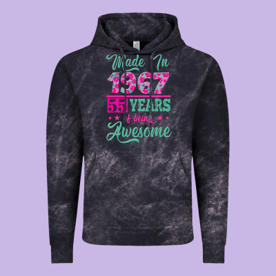 Made In 1967, 55 Years Of Being Awesome Vintage Hoodie Designed By Jasminsmagicworld