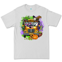 Dove Grey halloween school bus Premium Tee - AdoDesignShop