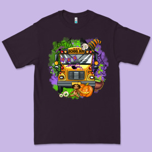 Halloween School Bus Premium Tee Designed By Adodesignshop