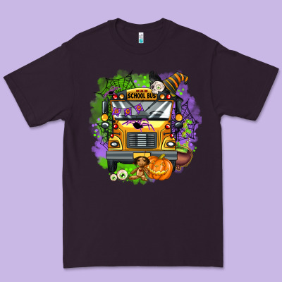 Halloween School Bus Premium Tee Designed By Adodesignshop