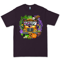 Plum halloween school bus Premium Tee - AdoDesignShop
