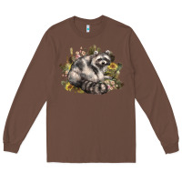 Chestnut floral racoon western Long Sleeve Tee - NancyCooperArtShop