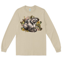 Mushroom floral racoon western Long Sleeve Tee - NancyCooperArtShop