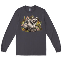 Smoke floral racoon western Long Sleeve Tee - NancyCooperArtShop