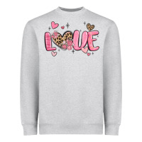 Heather Grey love valentines day Heavyweight Sweatshirt - MaliasSmallBusiness
