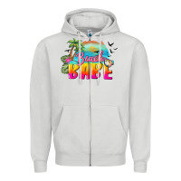 Dove Grey beach babe Zipper Hoodie - BarkalooDesign