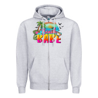 Heather Grey beach babe Zipper Hoodie - BarkalooDesign