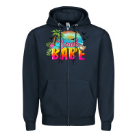 Navy beach babe Zipper Hoodie - BarkalooDesign