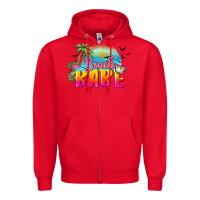 Red beach babe Zipper Hoodie - BarkalooDesign