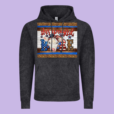 Western Star Spangled Baby Cow Vintage Hoodie Designed By Lillyallendesigns