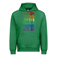 Emerald lgbtq pride american flag Urban Hoodie - FaDigitalArtStudio
