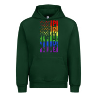 Forest Green lgbtq pride american flag Urban Hoodie - FaDigitalArtStudio
