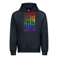 Navy lgbtq pride american flag Urban Hoodie - FaDigitalArtStudio