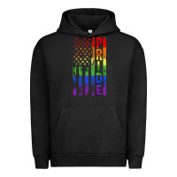 Pigment Black lgbtq pride american flag Urban Hoodie - FaDigitalArtStudio