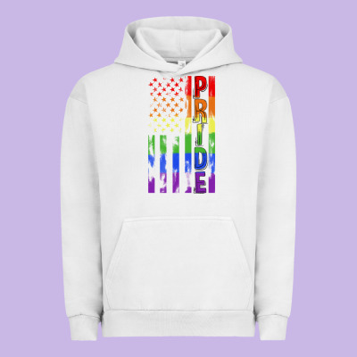 Lgbtq Pride American Flag Urban Hoodie Designed By Fadigitalartstudio