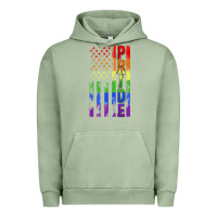 Pigment Oil Green lgbtq pride american flag Urban Hoodie - FaDigitalArtStudio