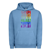 Pigment Pebble Blue lgbtq pride american flag Urban Hoodie - FaDigitalArtStudio