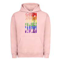 Pigment Salmon lgbtq pride american flag Urban Hoodie - FaDigitalArtStudio