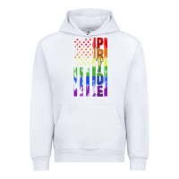 White lgbtq pride american flag Urban Hoodie - FaDigitalArtStudio