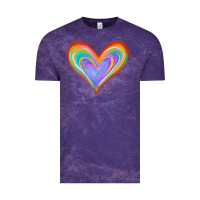 Cloud Purple Watercolor Pride Heart Vintage Tee - Jasminsmagicworld