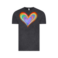 Vintage Black Watercolor Pride Heart Vintage Tee - Jasminsmagicworld