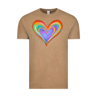 Vintage Coffee Watercolor Pride Heart Vintage Tee - Jasminsmagicworld
