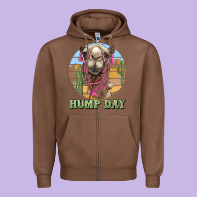 Hump Day Camel Zipper Hoodie Designed By Barkaloodesign