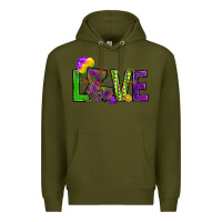 Army Green Love Louisiana Premium Hoodie - HowdyJamesFarm