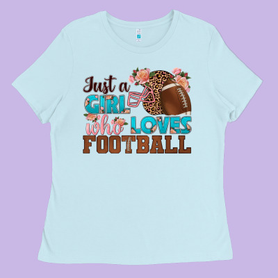 Just A Girl Who Loves Football Ladies Tee Designed By Hra Design Shop