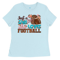 Baby Blue just a girl who loves football Ladies Tee - HRA Design Shop