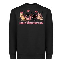 Black happy valentines day cats Heavyweight Sweatshirt - MaliasSmallBusiness