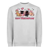 Happy Valentines Day Cats Heavyweight Sweatshirt | Teevron