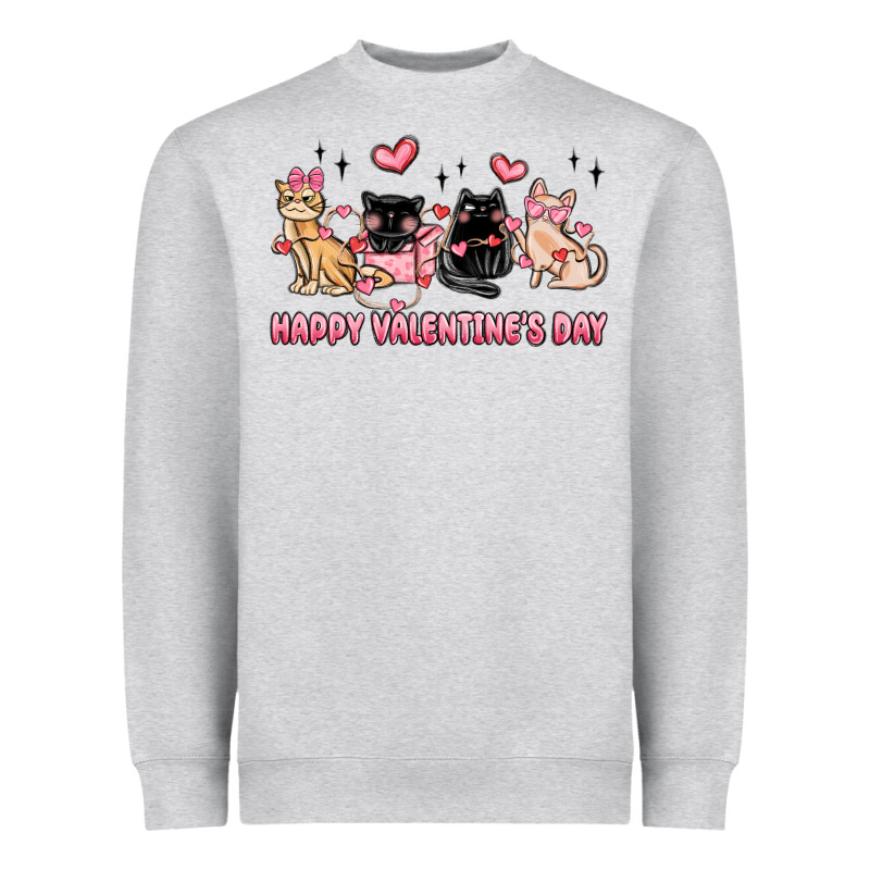 Happy Valentines Day Cats Heavyweight Sweatshirt by MaliasSmallBusiness | Teevron