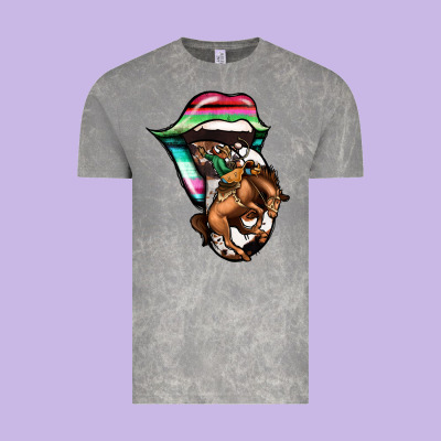 Serape Cowboy Tongue Vintage Tee Designed By Jasminsmagicworld